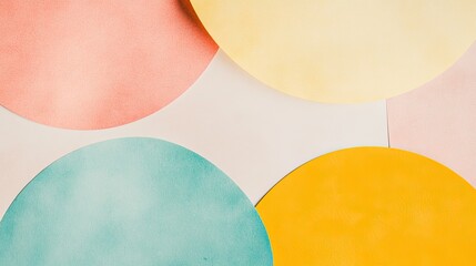 Wall Mural - minimalistic background with overlapping geometric shapes and soft pastel colors, clean and simple.