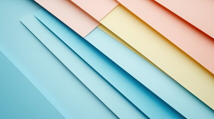Wall Mural - minimalistic background with overlapping geometric shapes and soft pastel colors, clean and simple.