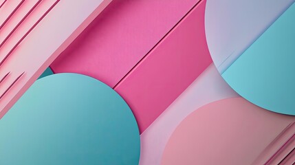 Wall Mural - minimalistic background with overlapping geometric shapes and soft pastel colors, clean and simple.