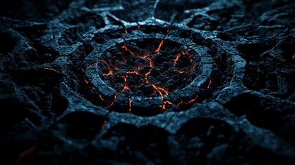 Leinwandbilder - Chaotic patterns of shadowy vibrations abstract landscape digital artwork dark environment close-up viewpoint