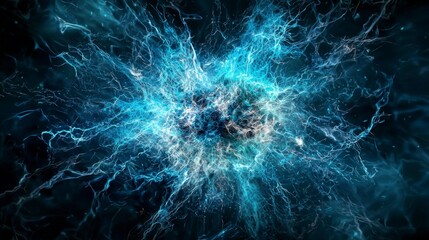 Aufkleber - Vibrant energy explosions abstract universe digital art cosmic environment dynamic perspective chaotic patterns