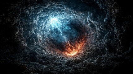 Fototapete - Chaos and calm the void devouring whispers of disorder nature abstract art ethereal dramatic scene