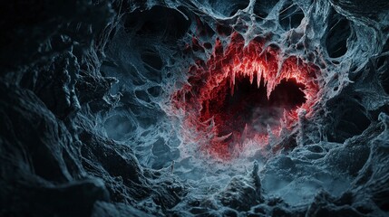 Aufkleber - A dark cavernous abyss swallowing whispers of fragility underworld digital art mysterious close-up symbolism
