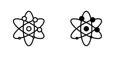 Wall Mural - physics vectors icons set in filled and strokes on white background
