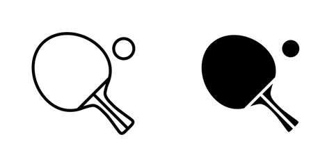Wall Mural - ping pong vectors icons set in filled and strokes on white background
