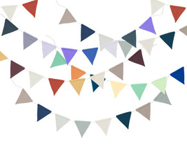 party triangle flags cut out isolated transparent background