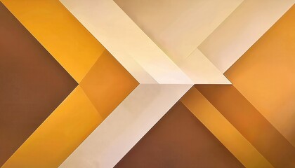 Aufkleber - modern geometric abstract with sharp angular golden and brown lines, architectural illusion, minimalist background design
