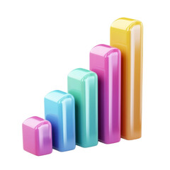 Aufkleber - Colorful bar graph representing growth and progress in data visualization. vibrant pastel colors create engaging and modern look, ideal for presentations and reports