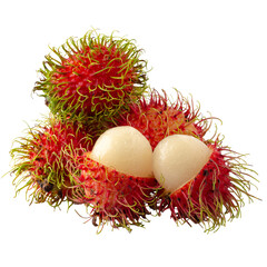 Poster - Rambutan sweet fruit isolated over transparent background.