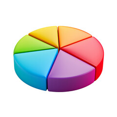 Leinwandbilder - Colorful pie chart model representing data segments, ideal for educational purposes and presentations. This vibrant design enhances visual learning and engagement