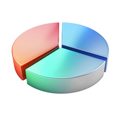 Aufkleber - colorful pie chart with three segments in red, green, and blue, representing data visualization and analysis. This modern design is ideal for presentations and reports