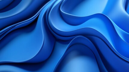 Canvas Print - blue fluid waves abstract background