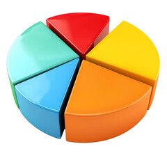 Aufkleber - Colorful pie chart with four segments representing data visualization