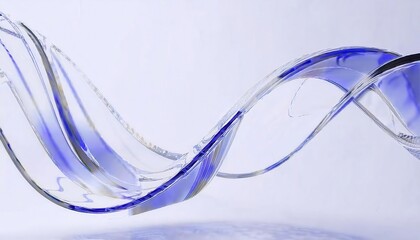 Poster - elegant flowing glass wave with blue accents, abstract dynamic design, modern artistic background for decor and branding

