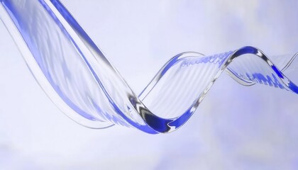 Poster - elegant flowing glass wave with blue accents, abstract dynamic design, modern artistic background for decor and branding

