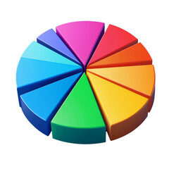 Leinwandbilder - Colorful pie chart with vibrant segments representing data visualization
