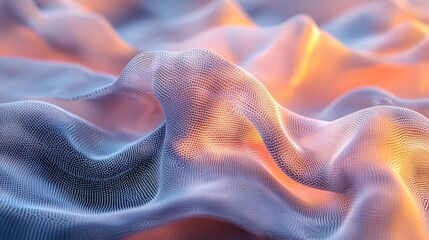 Wall Mural - abstract wavy netlike structure with orange hues