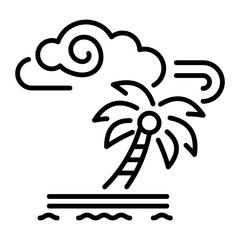 tropical storm icon in linear style