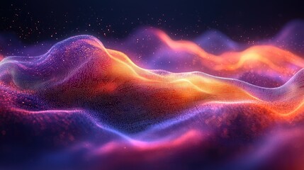 Wall Mural - abstract digital waveform particle landscape