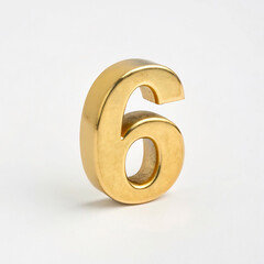 Sticker - 3d golden number6