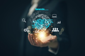 chat with ai. artificial intelligence. the concept of accessing imagination by feeding commands to a