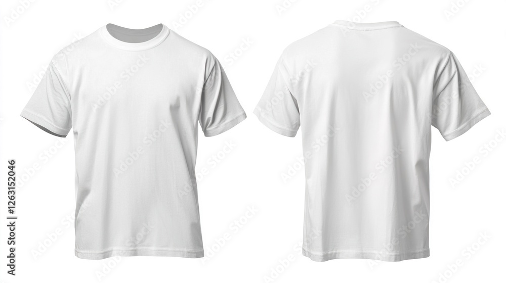 Mockup of Plain White T-Shirt Front and Back View Template Stock Photo ...