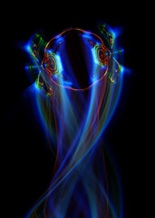 Wall Mural - physical graphic concept of atomic structure. light ring. colorful electron particle. .speed of ligh