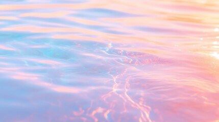 Wall Mural - tranquil sunset water ripples with pastel reflections and soft light