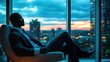 © Afriza bayu - Serene Evening: A Businessman Contemplates the Cityscape