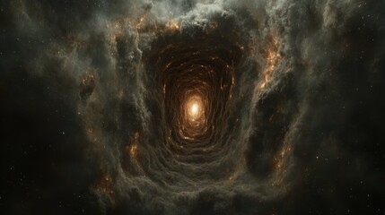 Wall Mural - Vast Cosmic Nebula Forming a Spiraling Vortex of Light and Darkness in Deep Space