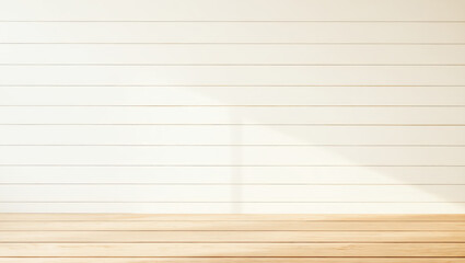 Wall Mural - wooden room. background with sun light on planking wall and floor