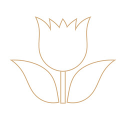 Wall Mural - tulip flower gold line icon. flower linear symbol design element. vector illustration.