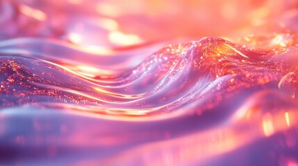 Wall Mural - Abstract Pink and Orange Liquid Wave Surface