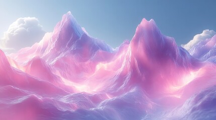 Wall Mural - Pink and Purple Dreamlike Mountain Range Landscape