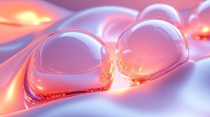 Wall Mural - Pink Glass Spheres Resting on a Soft Surface