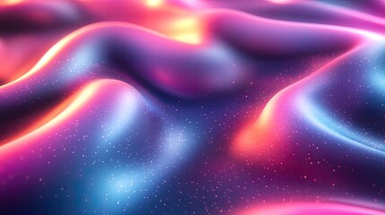 Wall Mural - Abstract Wavy Surface with Glowing Pink and Blue Hues