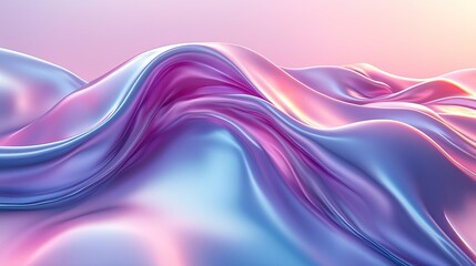 Wall Mural - Abstract Pastel Waves of Flowing Fabric