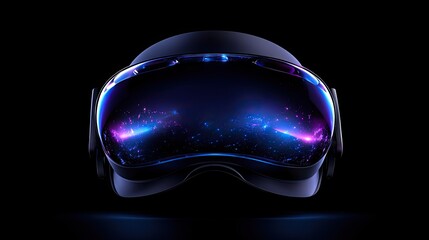 Wall Mural - futuristic virtual reality headset glowing brightly
