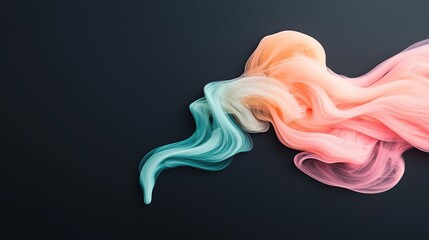Wall Mural - swirling patterns of colorful smoke against a black backdrop, creating abstract shapes and forms tha