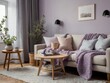 © RaksaLinggo - Lavender Living Room Decor Soft Furnishings And Cozy Atmosphere