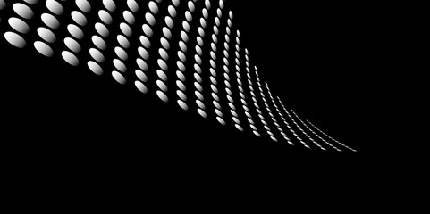Wall Mural - Black and white Monochrome Halftone Pattern Background with Dotted Circles. Spiraling dots radiating from the center, evoking a sense of modern elegance. pattern metal grid background. Illustration.
