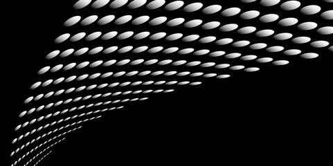 Wall Mural - Black and white Monochrome Halftone Pattern Background with Dotted Circles. Spiraling dots radiating from the center, evoking a sense of modern elegance. pattern metal grid background. Illustration.