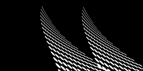 Wall Mural - Black and white Monochrome Halftone Pattern Background with Dotted Circles. Spiraling dots radiating from the center, evoking a sense of modern elegance. pattern metal grid background. Illustration.