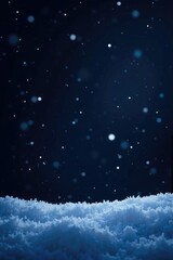 Wall Mural - black background with falling snow and twinkling stars, snowflake, night