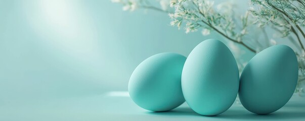 Wall Mural - Serene Easter Eggs with Floral Accent