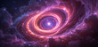 © Red - Abstract shimmering space nebula spiral distant galaxies in purple, red, and blue colour gradient combination, sparkling, generated maintaining golden ration,