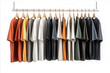 © Marcela - Many colorful t-shirts hanging on wooden hangers on a clothes rail