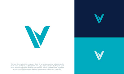 Wall Mural - Initials V logo design. Initial Letter Logo. Innovative high tech logo template.	