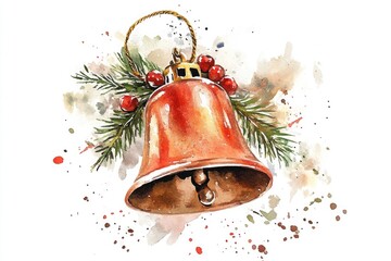 Wall Mural - Christmas Bell Watercolor