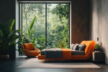 Wall Mural - Bedroom with Bed and Chair